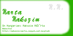 marta makszim business card